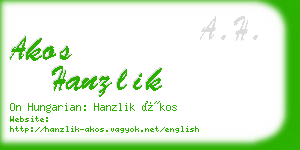 akos hanzlik business card